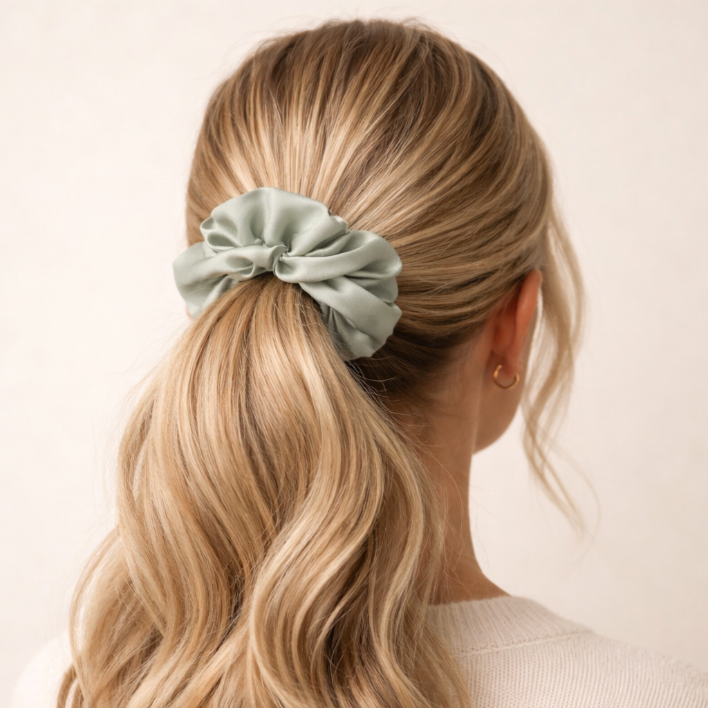 Scrunchie saténová gumička SINOA šalvějová3